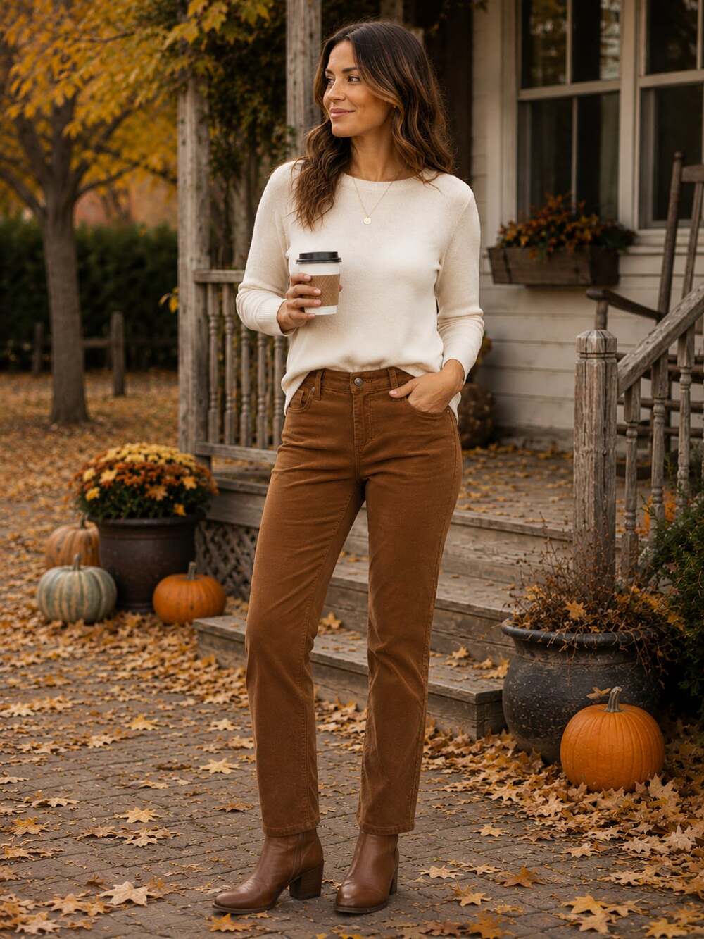 KUT From The Kloth Catherine Corduroy Boyfriend Pants Brownie Brown Size 6